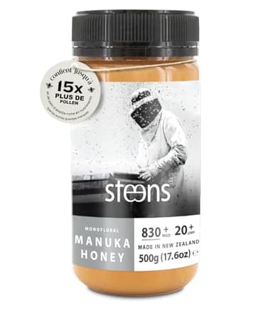 Steens Miel de Manuka - MGO 830+ - 100% certifié Miel Manuka cru pur UMF 20+ - Mis en pot et scellé en Nouvelle-Zélande - Manuka Honey 500 g