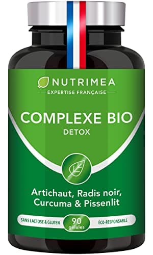 DETOX FOIE - Complexe Detox Intestin & Colon BIO - Minceur & Perte de Poids - Elimination des Toxines - Artichaut, Radis Noir, Curcuma & Pissenlit - 90 Gélules Vegan - Nutrimea - Fabriqué en France