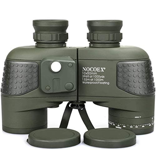 NOCOEX 10X50 Jumelles Adulte Anti-Buée Etanches avec Télémètre Interne et Boussole,pour la Navigation, la Navigation de Plaisance, la Pêche,Observation des Oiseaux, la Chasse et Bien Plus