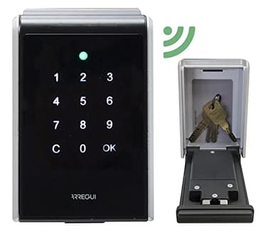 ARREGUI KEEPER-E SEG013-A Boîte à Clés Connectée | Coffre de Sécurité pour Clés avec Bluetooth & Application Mobile| Boitier à Clé| Coffre Mural pour Clés pour Résidence de Tourisme| Smart Home | Gris