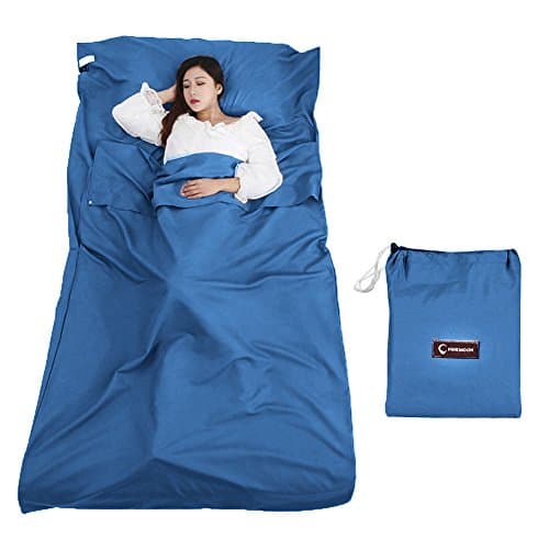 Queta Sac de Couchage Sac de Couchage de Drap Sac de Couchage Rectangulaire Ultraléger pour Voyage (115cm × 210cm)