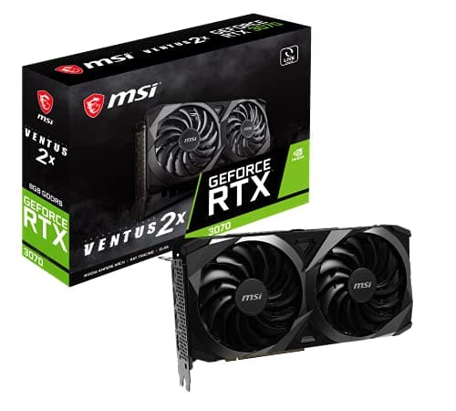 MSI RTX 3070 Ventus 2X 8G OC LHR Carte Graphique NVIDIA GeForce RTX 3070 8 Go GDDR6 Gris