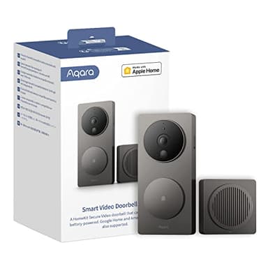 Aqara Sonnette Vidéo G4 avec Carillon, Sonnette sans Fil ou Filaire, Reconnaissance Faciale et Automatisation,WiFi 2,4GHz, 1080p, Sonnette sans Fil avec Camera, Compatible HomeKit, Alexa, Google Home