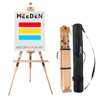 MEEDEN Chevalet de peinture sur le terrain pour trépied - Chevalet de trépied réglable et portable en bois de hêtre - Parfait pour les peintres