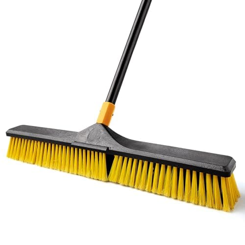Yocada Balai d'extérieur Robuste de 61 cm avec Poils rigides pour Le Nettoyage de la terrasse, du Garage, du Pont, du béton, du Bois, de la Pierre, du carrelage, du Sol, 165,9 cm de Long
