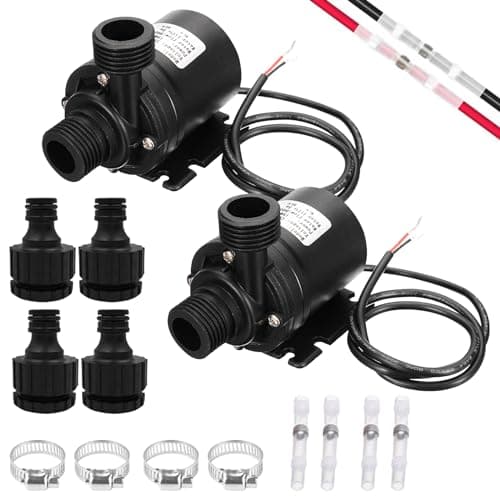 2 PCS Pompe a Eau 12v, Mini Pompe à Eau Submersible Moteur Sans Balais 800l/h 5m Mini pompe à eau submersible sans balais - - Pour bassin, aquarium, fontaine solaire