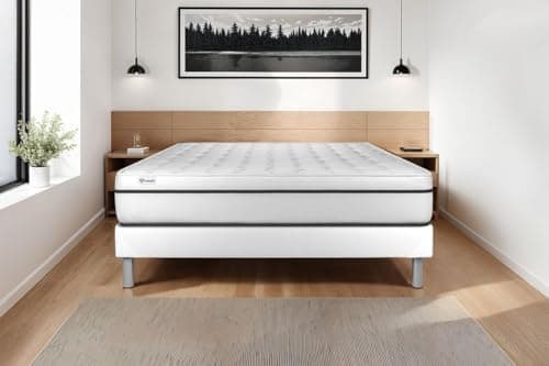 VITALIT - Matelas Vital Spa 200 x 200 cm - 24 cm d'Épaisseur et 3 Zones de Confort - Mousse à mémoire de Forme - Matelas Ferme réversible 2 Places - Adaptabilité Optimale - Marque Française
