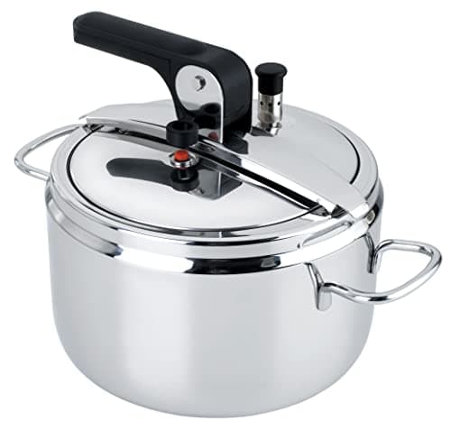 Barazzoni Marmite à pression modèle Basic, ø22 cm, capacité 7 l en acier inoxydable, fabriqué en Italie
