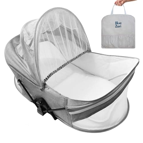 Blue Zeri Lit portable pour bébé léger et compact – Couffin de voyage pour bébés – Berceau pour bébé nouveau-né – Lit de voyage pour bébé – Lit de camping pour bébé