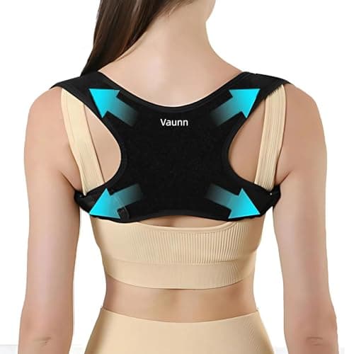Vaunn Correcteur de Posture Dos pour Homme Femme, Dos Réglable et Respirant Ceinture Dorsale Soutien et soulagement de la douleur du cou, des épau