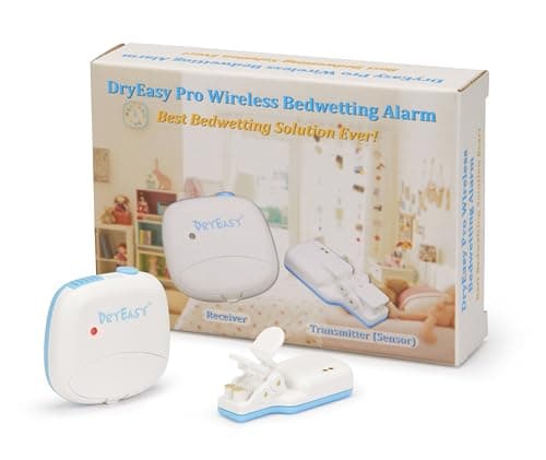 DryEasy Alarme professionnelle sans fil avec capteur amélioré, 6 sons sélectionnables, contrôle du volume, vibrations fortes et design compact pour surmonter l'énurésie nocturne