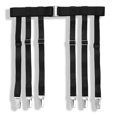sonlpaakk Porte Jarretelle, Glamour et Sexy Bas pour Porte-jarretelles Femme, Amovible Porte Jarretelles Noir 6 Attaches Métalliques, Jarretières Bonne Élastique