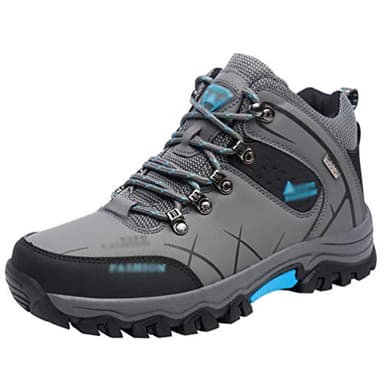Rengzun Chaussures de Randonnée Outdoor Trekking Homme Bottes de Trekking Hautes Imperméables Anti-glisssantes et Antichoc Bottes de Randonnée Sneaker Automne Hiver