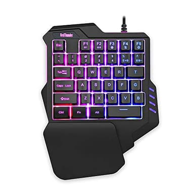 RedThunder RGB Rétroéclairé 35 Touches Mini Clavier de Jeu Portable - Contrôleur de Jeu Ergonomique pour PUBG LOL WOW DOTA2 - Ordinateur de Bureau PC Mac Gamer