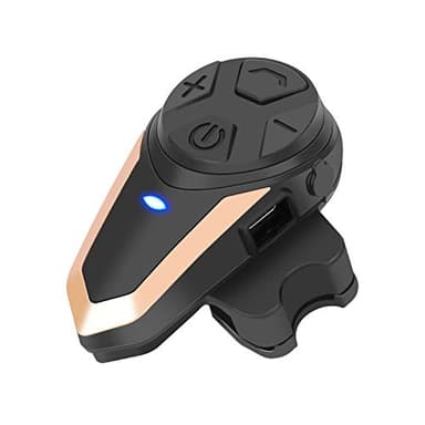 BETOWEY Intercom Moto, BT-S3 Kit Bluetooth Casque Moto avec Radio FM Musique (Or)