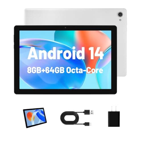 Byxsb Tablette 10 Pouces Tablette Android 14 8GB + 64GB / 1TB TF Octa - Core Tablet PC 1280 * 800 HD + IPS écran 5MP + 8MP Double Caméra Batterie 5000mah Garantie de 1 an (Blanc)
