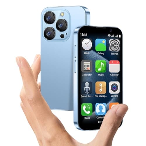 cofcvgs Mini Smartphone, 3.0 Pouces Mini téléphone, 3G Smartphone, 2gb RAM 16gb rom, Enfants - Android 9.0 Smartphone, Reconnaissance faciale Batterie 900mah téléphone Portable (Bleu)