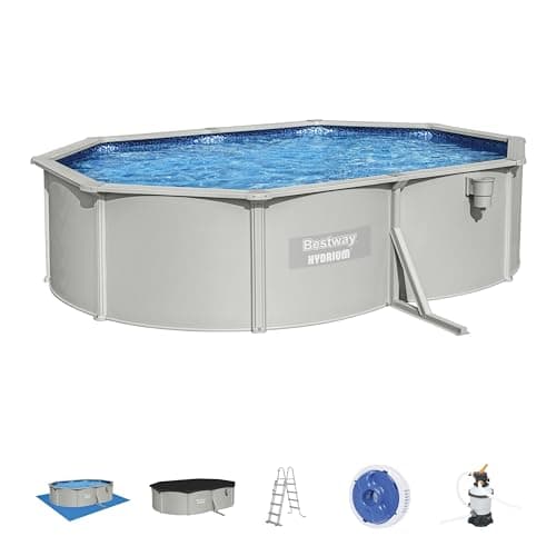 Bestway Hydrium Kit Piscine Ovale Blanc 610 x 360 x 120 cm 500x360x120 cm Weiß