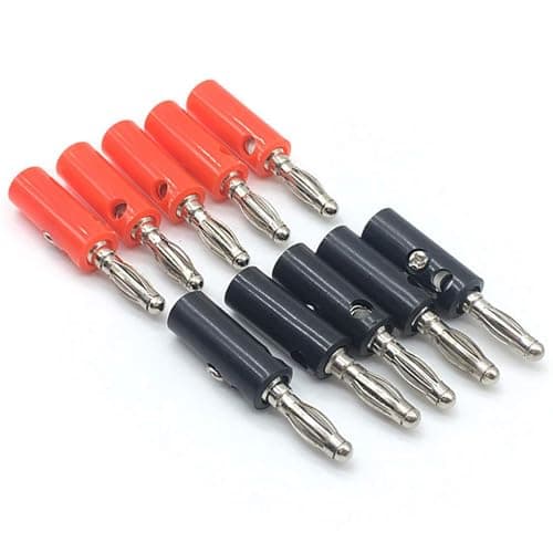 Comforty Lot de 10 fiches bananes de 4 mm - Noir et rouge - Pour haut-parleur audio, amplificateur