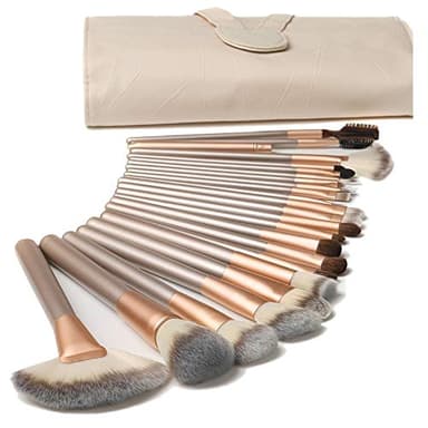 18PCS Set Pinceaux Maquillage avec Sac De Rangement Professionnel pour Fond De Teint, Blush, fard à Paupières Poils Synthetiques Doux et Sans Cruauté