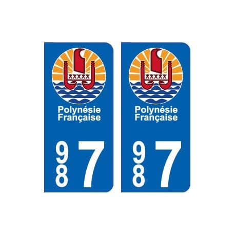 987 Hinano Polynésie autocollant plaque - Angles : arrondis