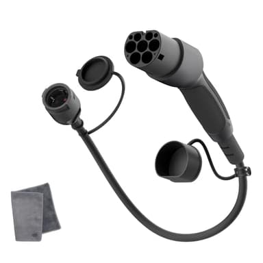 dé Adaptateur Type 2 vers Schuko 16A 0,6m Chargement Facile aux bornes de Recharge/Wallbox 230V, IP55 pour Vélo Électriques, Scooter Électriques et Motos Pas pour V2L