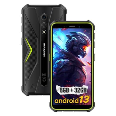 Ulefone Armor X12 Téléphone Portable Incassable Android 13 Go, 6Go+32Go ROM/TF-256Go, 13MP Caméra, 4860mAh Batterie, Écran 5,45''HD+, Telephone Incassable 4G Dual SIM/NFC/GPS/2Ans Garantie