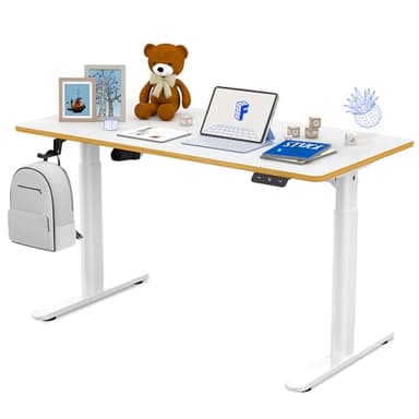 FLEXISPOT SK1W Bureau Enfant avec Hauteur Réglable, Bureau d'Étude Électrique, Bureau Debout Ergonomique pour Enfants avec Crochet, 120x60cm(Blanc)