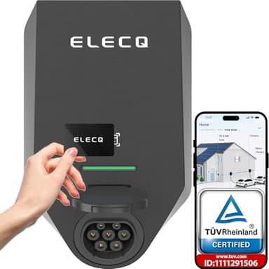 ELECQ Chargeur 7kw Type 2 monophasé WiFi 32A | 4G OCPP RFID | délestage Dynamique | Équilibrage de Charge Dynamique | Wallbox borne de Recharge Véhicule électrique 1.4KW-7.4KW réglable pour Domicile.