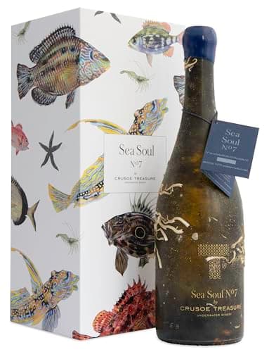 Crusoe Treasure Sea Soul No. 7 - Vin sous marin - Vin blanc - Coffret cadeau 1 bouteille de vin 750ml - Dégustation online gratuite