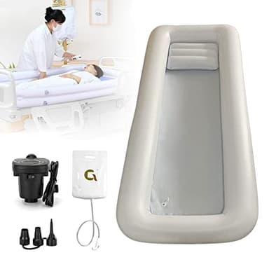 Kit De Baignoire De Douche Gonflable Médicale, Aide Au Bain Dans Le Lit Pour Patient Handicapé, âgé, Alité Ou Blessé, Baignoire Portable En PVC Au Lit Avec Pompe à Air électrique, Sac à Eau