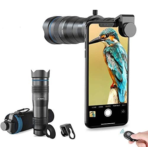 Apexel Objectif HD pour téléphone Portable - Téléobjectif 28X avec obturateur pour iPhone, Samsung, Huawei, Xiaomi, Smartphone Android, télescope monoculaire