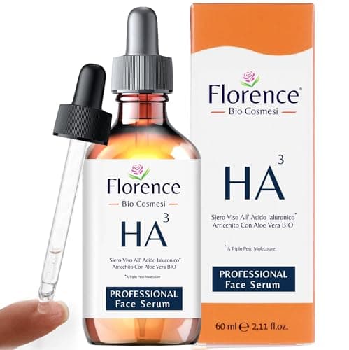 60ml. Bio Sérum à l'Acide Hyaluronique Pur à 3 Poids Moléculaires, Vitamine C, Agents Anti-Rides et Anti-Âge. Hydratant, Illuminateur & Vegan.Sérum Visage Également Idéal Comme Crème Contour des Yeux