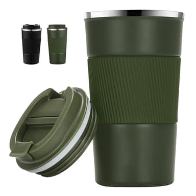 TTSTOIEE mug isotherme 510ml/17oz, mug isotherme café chaud et froid portable, gobelet isotherme double vide en acier inoxydable.(Vert)