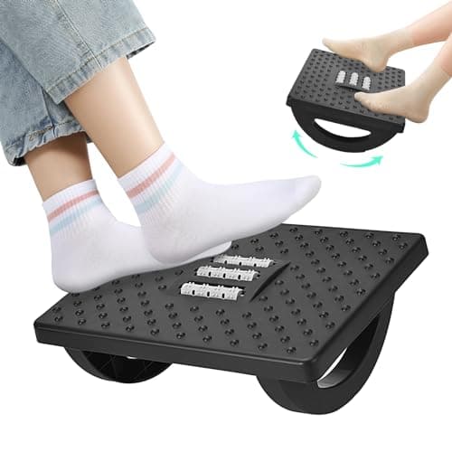 Repose-pieds de bureau confortable avec coussin en plastique ergonomique et points de massage pour un confort ultime au bureau