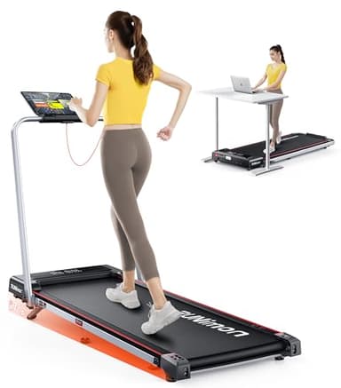 RUNIMON Tapis de Course, 6 en 1 Tapis de Marche Pliable Inclinable, Pente 7%, 12 km/h, 2.5HP, Tapis Roulant avec 2 Écrans LED, APP Intelligente, Deux Modes de Contrôle pour Maison et Bureau