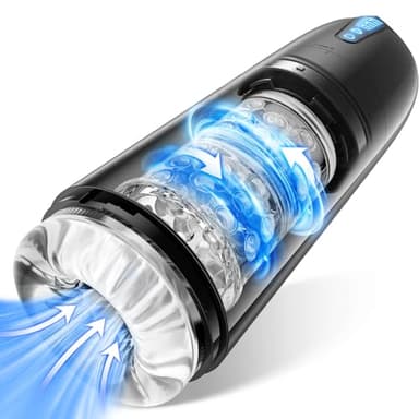 Masturbeuse Homme Sex Toys, Masturbateurs Masculins Mains Libres avec 7 Modes d'aspiration et 7 Modes de Rotation, Masturbateur Homme Automatique Vaginette Ultra Réaliste Sextoyse Homme Sex Sex Toys