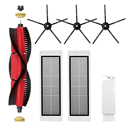 APZOVO Ensembles d'accessoires pour Roborock S5 Max S6 Max S6 Pure S6 MaxV S50 S51 S55 S60 S65 S5 S6 Pièces de rechange pour Robobock S5 Max 1 Brosse Principale, 3 Brosse latérale, 2 Hepa Filtres