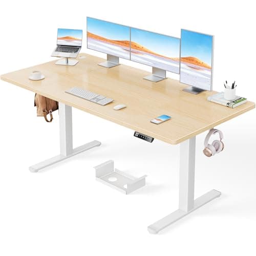 ErGear Bureau Assis Debout avec Moteur Brushless avancé-160 x 80 cm-100 kg de capacité de Charge Bureau Assis Debout Electrique, Fonction silencieuse, Cadre métallique Robuste
