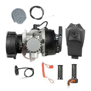chennnls Kit de moteur monocylindre complet 49 cc pour Pocket Bike Mini Dirt Bike 2 temps avec filtre à air, Pull Start T8F chaîne 40 heures