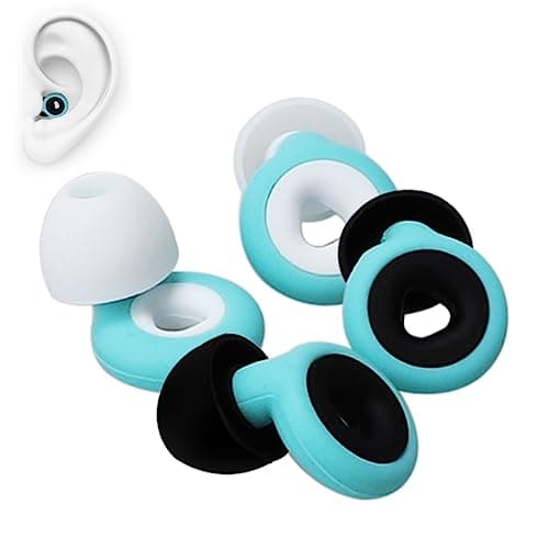 2 Paires Quiet Bouchons d'oreille pour Dormir Ear Plugs, Boule Quies Silicone Réutilisable Protection Auditive Bouchons Doreilles Anti Bruit pour Sommeil Travail Voyage