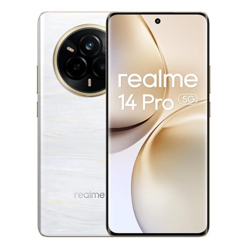 realme 14 Pro Smartphone 5g, 12+512GB, Blanc, Caméra Sony IMX882 OIS AI, Conception à Changement de Couleur Sensible au Froid, Batterie 5260 mAh,IP69, Écran 120 Hz, Exclusivité Amazon(Pas Adaptateur)
