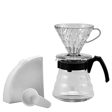 Hario Einsteigerset Kaffee 4 teilig Glas schwarz V60 Craft Coffee Maker 17, 3 x 24, 5 x 13 cm VCSD-02B-EX
