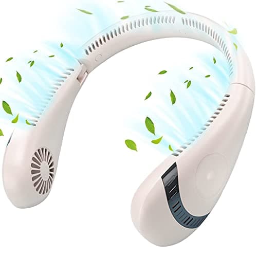 WEIDU Ventilateur de Cou Portable Pliable 3 Vitesses sans Lame Ventilateur USB Neck Fan 5000mAh Rechargeable Flux d’air à 360° Silencieux Personne Collier Ventilateur Nuque Refroidisseur