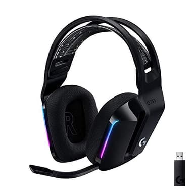 Logitech G733 Casque Gamer Sans Fil LIGHTSPEED avec Bandeau de Suspension, LIGHTSYNC RVB, de Micro Blue VO!CE, Transducteurs Audio PRO-G, Ultra-Léger, Batterie 29h, Portée de 20m, PS4, PS5 - Noir