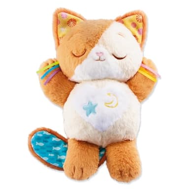 VTech - Mon Chaton Douce Nuit, Peluche Chat Qui Respire, Veilleuse Bébé Musicale et Lumineuse, Berceuses, Ronronnements, Bruits Blancs et Sons de la Nature, Cadeau de Naissance - Contenu en Français