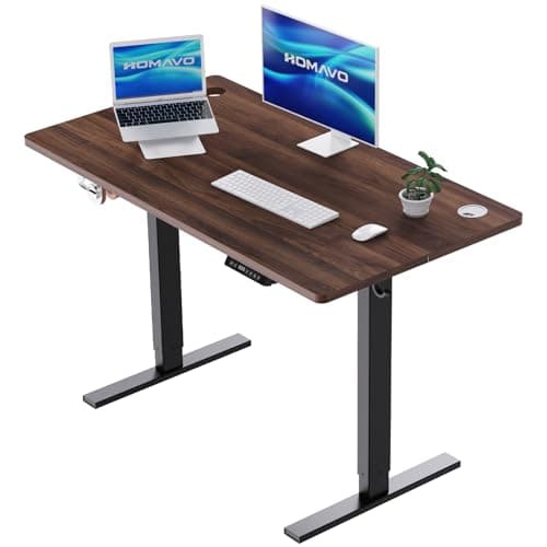 HOMAVO Bureau Assis Debout Électrique 140x70cm avec Fonction Mémoire, Anti-Collision et Ports USB-A/Type C - Réglable en Hauteur (70-119CM)