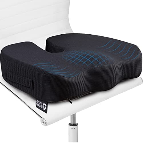 5 Stars United Coussin de siège pour Bureau - Oreiller en Mousse à mémoire de Forme à 100%, Soulagement de la Douleur Coccyx, sciatique et Bas du Dos, Coussins de Bureau de qualité supérieure