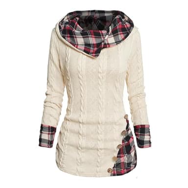 Besseling Sweat à capuche rayé à manches longues pour femme, beige, L
