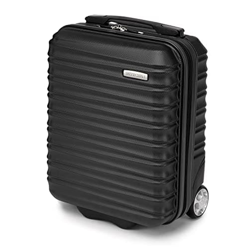 WITTCHEN Valise Cabine Valise de Voyage Petite Valise Bagage à Main Valise Rigide en ABS avec 2 roulettes pivotantes Poignée télescopique Groove Line Taille XS Noir